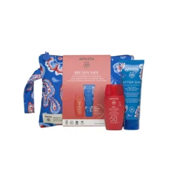 COFFRET  BEE SUN SAFE FLUIDE POUR LE VISAGE AU TOUCHER SEC SPF50+ GRATUIT APRÈS-SOLEIL