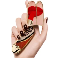 Rouge G Majestic Feathers Boîtier Joya avec Double Miroir Édition Limitée